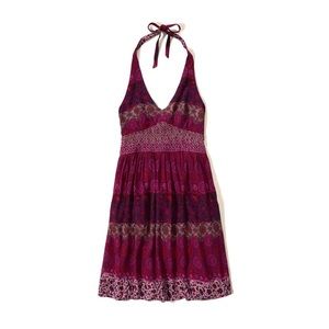 A boho print halter dress from Hollister